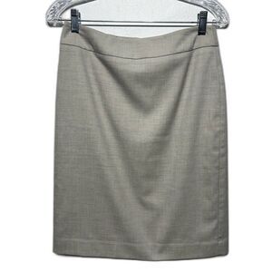 Ann Taylor Pencil Skirt Gray Beige Work Dress Business Old Money Women sz 2